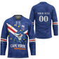 Custom Cape Verde Football Hockey Jersey Tubaroes Azuis Make History