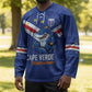 Custom Cape Verde Football Hockey Jersey Tubaroes Azuis Make History