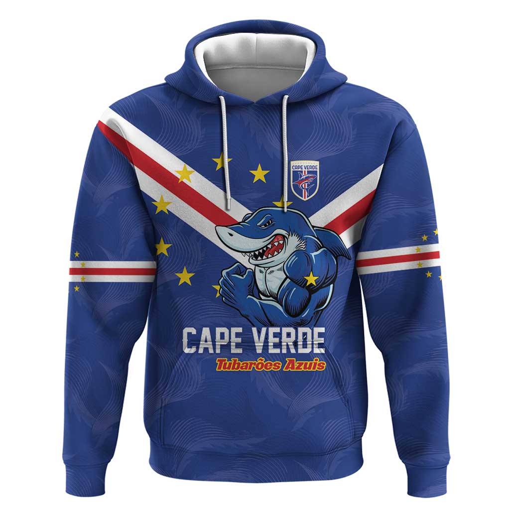 Custom Cape Verde Football Hoodie Tubaroes Azuis Make History - African Pride