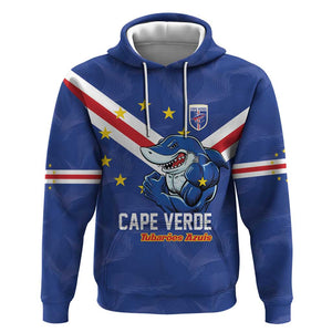 Custom Cape Verde Football Hoodie Tubaroes Azuis Make History - African Pride