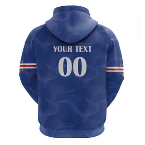 Custom Cape Verde Football Hoodie Tubaroes Azuis Make History - African Pride
