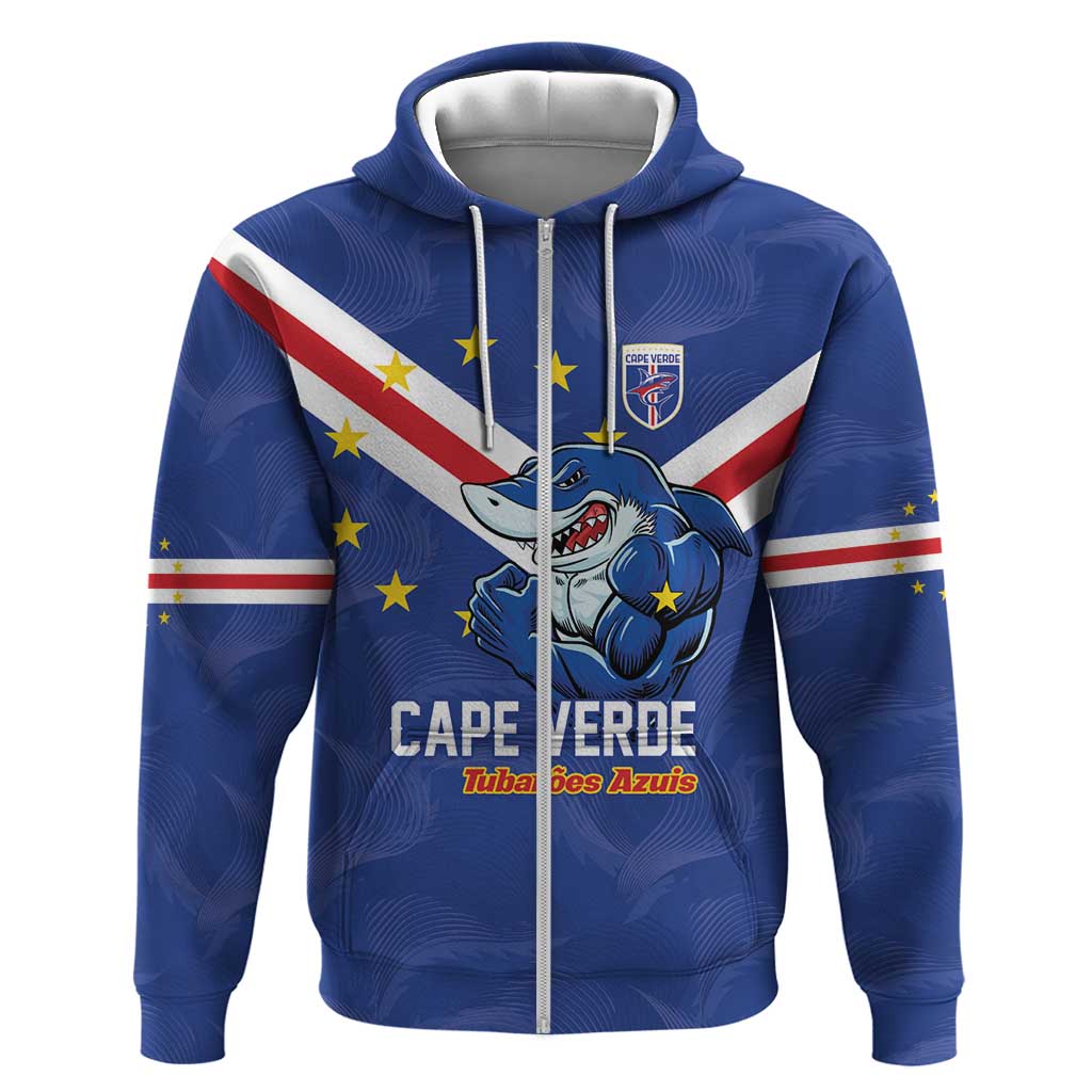 Custom Cape Verde Football Hoodie Tubaroes Azuis Make History - African Pride