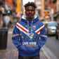 Custom Cape Verde Football Hoodie Tubaroes Azuis Make History - African Pride