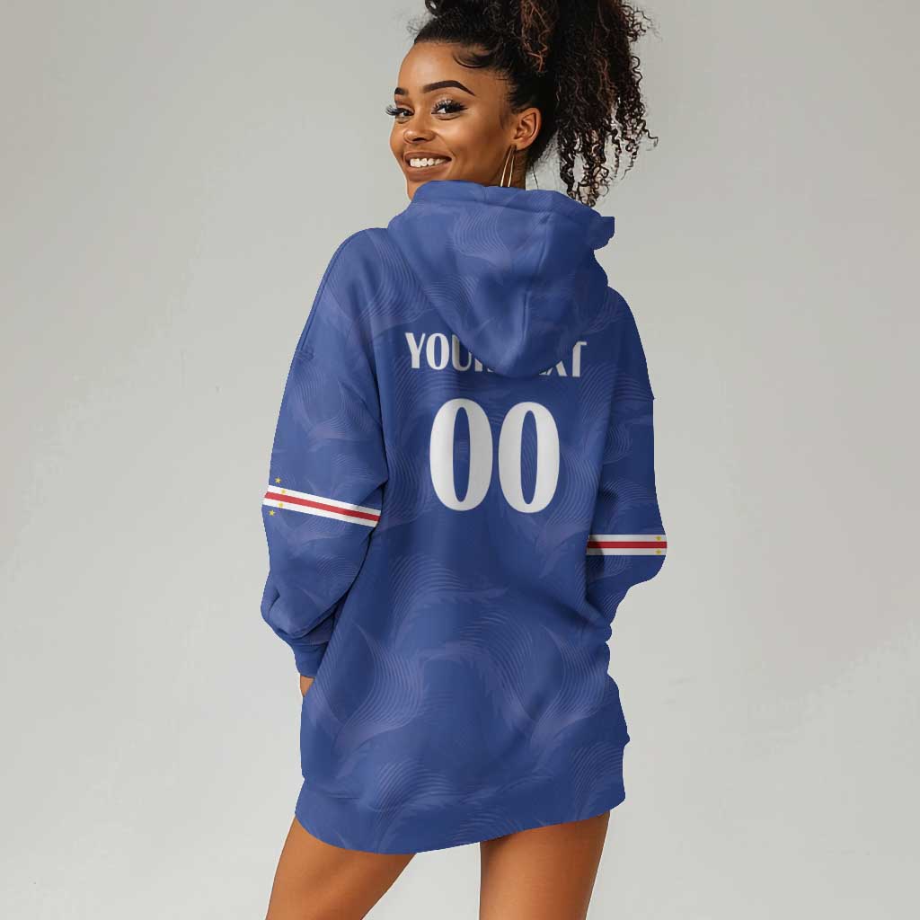 Custom Cape Verde Football Hoodie Dress Tubaroes Azuis Make History - African Pride