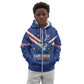 Custom Cape Verde Football Kid Hoodie Tubaroes Azuis Make History - African Pride