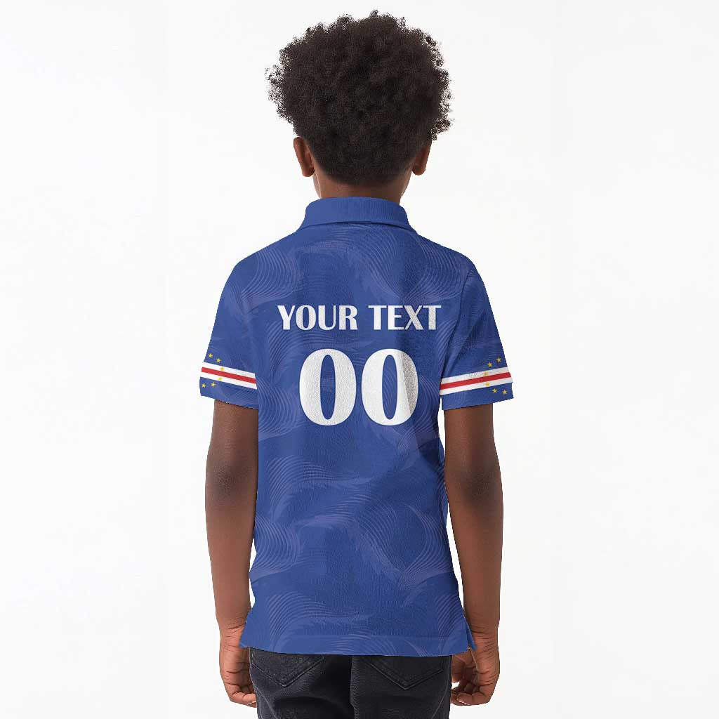 Custom Cape Verde Football Kid Polo Shirt Tubaroes Azuis Make History - African Pride