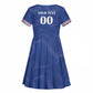 Custom Cape Verde Football Kid Short Sleeve Dress Tubaroes Azuis Make History - African Pride