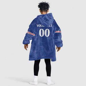 Custom Cape Verde Football Kid Wearable Blanket Hoodie Tubaroes Azuis Make History - African Pride