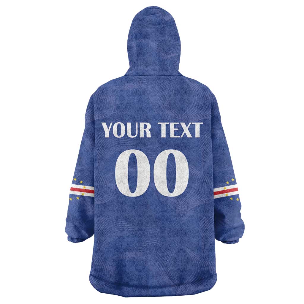 Custom Cape Verde Football Kid Wearable Blanket Hoodie Tubaroes Azuis Make History - African Pride