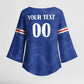 Custom Cape Verde Football Kimono Sleeve Blouse Tubaroes Azuis Make History