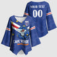 Custom Cape Verde Football Kimono Sleeve Blouse Tubaroes Azuis Make History