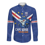 Custom Cape Verde Football Long Sleeve Button Shirt Tubaroes Azuis Make History - African Pride