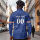 Custom Cape Verde Football Long Sleeve Button Shirt Tubaroes Azuis Make History - African Pride