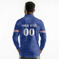 Custom Cape Verde Football Long Sleeve Polo Shirt Tubaroes Azuis Make History - African Pride