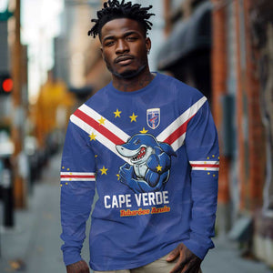 Custom Cape Verde Football Long Sleeve Shirt Tubaroes Azuis Make History - African Pride