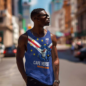 Custom Cape Verde Football Men Tank Top Tubaroes Azuis Make History - African Pride