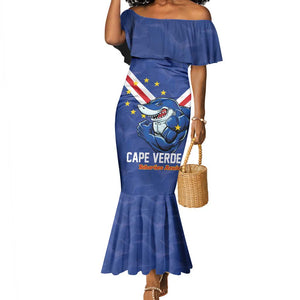 Custom Cape Verde Football Mermaid Dress Tubaroes Azuis Make History - African Pride