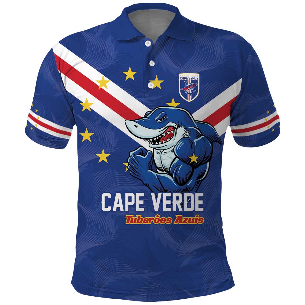 Custom Cape Verde Football Polo Shirt Tubaroes Azuis Make History - African Pride