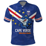 Custom Cape Verde Football Polo Shirt Tubaroes Azuis Make History - African Pride