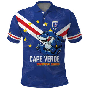 Custom Cape Verde Football Polo Shirt Tubaroes Azuis Make History - African Pride