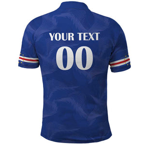 Custom Cape Verde Football Polo Shirt Tubaroes Azuis Make History - African Pride