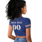 Custom Cape Verde Football Raglan Cropped T shirt Tubaroes Azuis Make History - African Pride