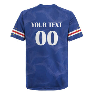 Custom Cape Verde Football Rugby Jersey Tubaroes Azuis Make History - African Pride