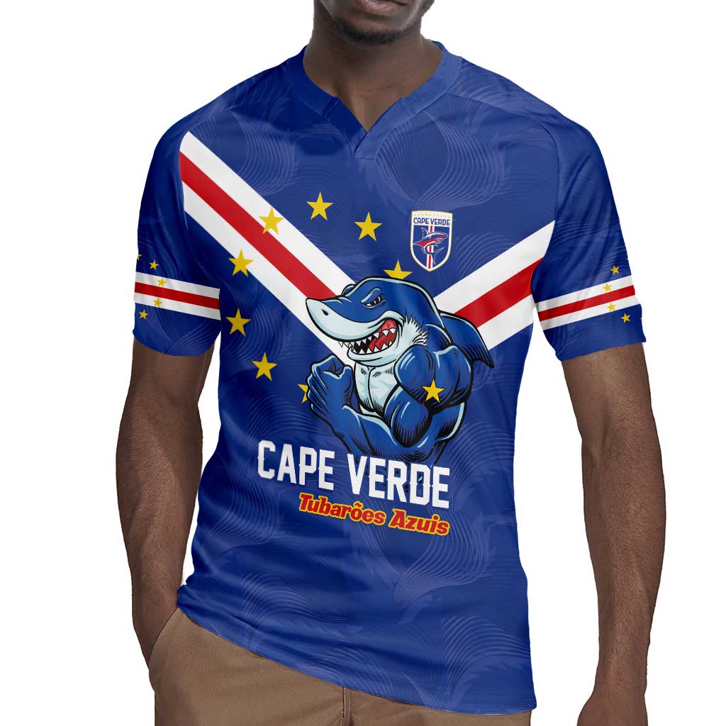 Custom Cape Verde Football Rugby Jersey Tubaroes Azuis Make History - African Pride