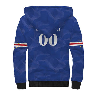 Custom Cape Verde Football Sherpa Hoodie Tubaroes Azuis Make History - African Pride