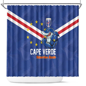 Cape Verde Football Shower Curtain Tubaroes Azuis Make History - African Pride