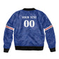 Custom Cape Verde Football Sleeve Zip Bomber Jacket Tubaroes Azuis Make History - African Pride