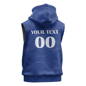Custom Cape Verde Football Sleeveless Hoodie Tubaroes Azuis Make History - African Pride
