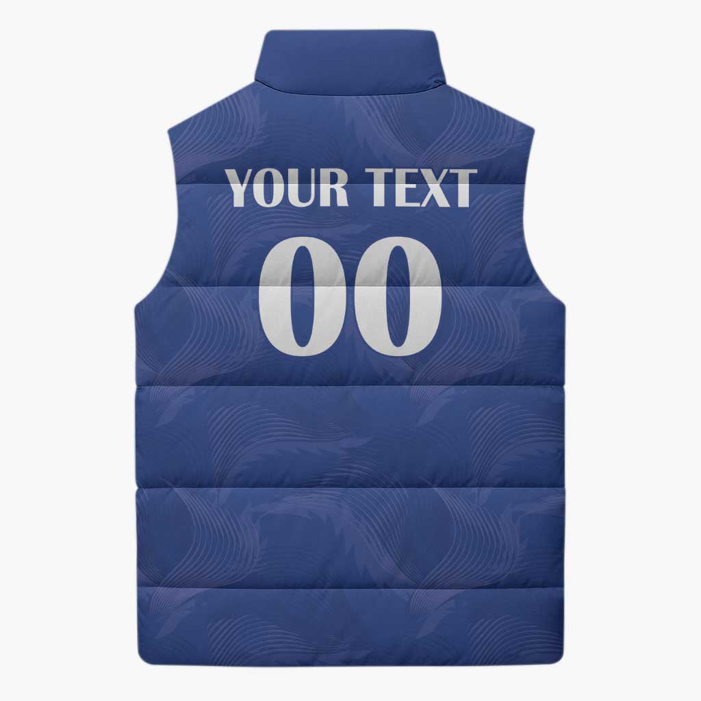 Custom Cape Verde Football Sleeveless Puffer Jacket Tubaroes Azuis Make History