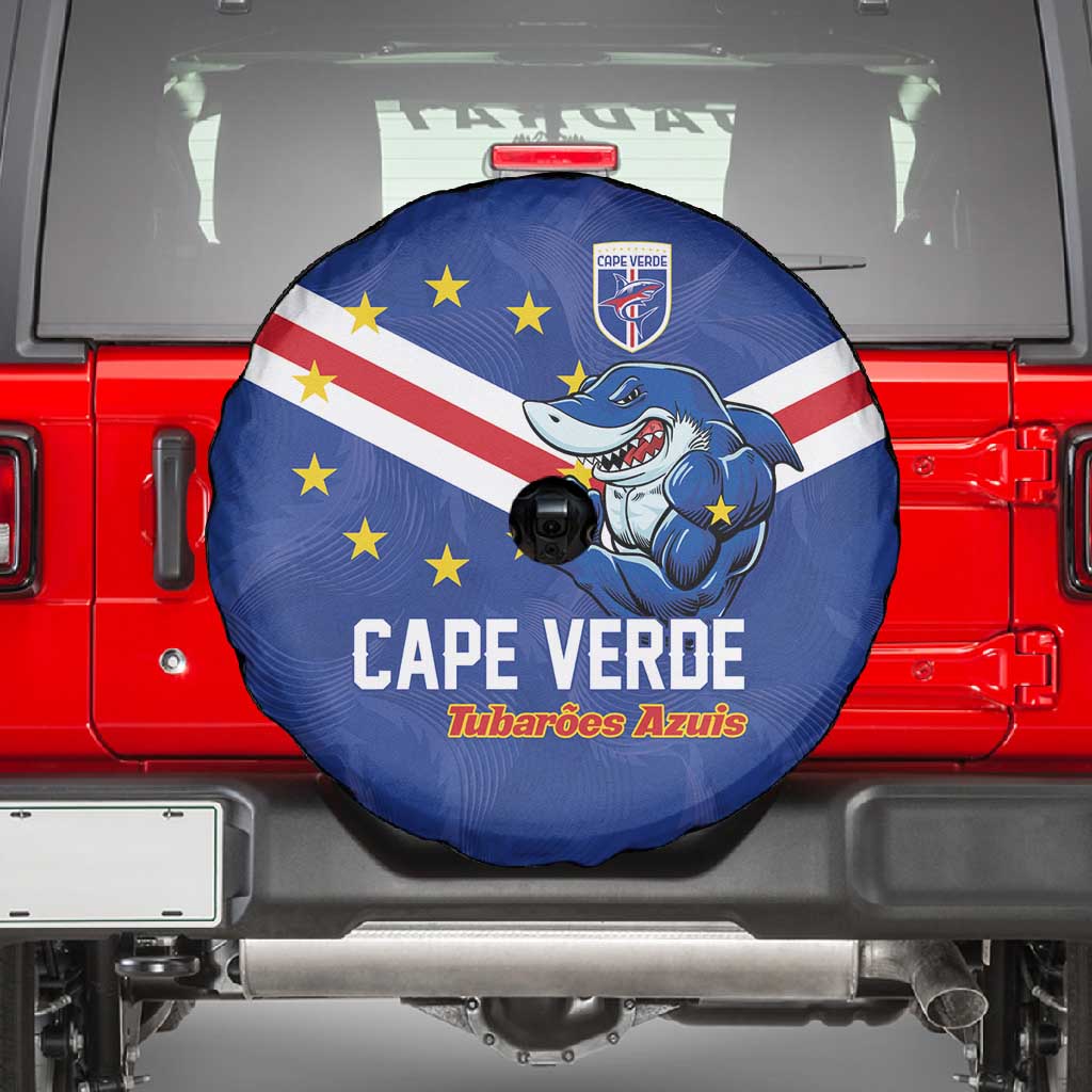 Cape Verde Football Spare Tire Cover Tubaroes Azuis Make History - African Pride