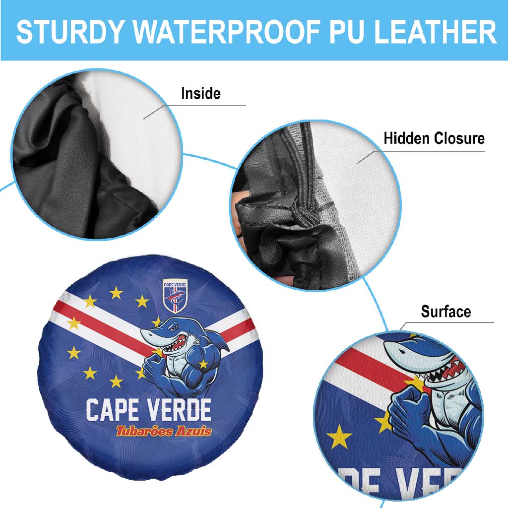 Cape Verde Football Spare Tire Cover Tubaroes Azuis Make History - African Pride