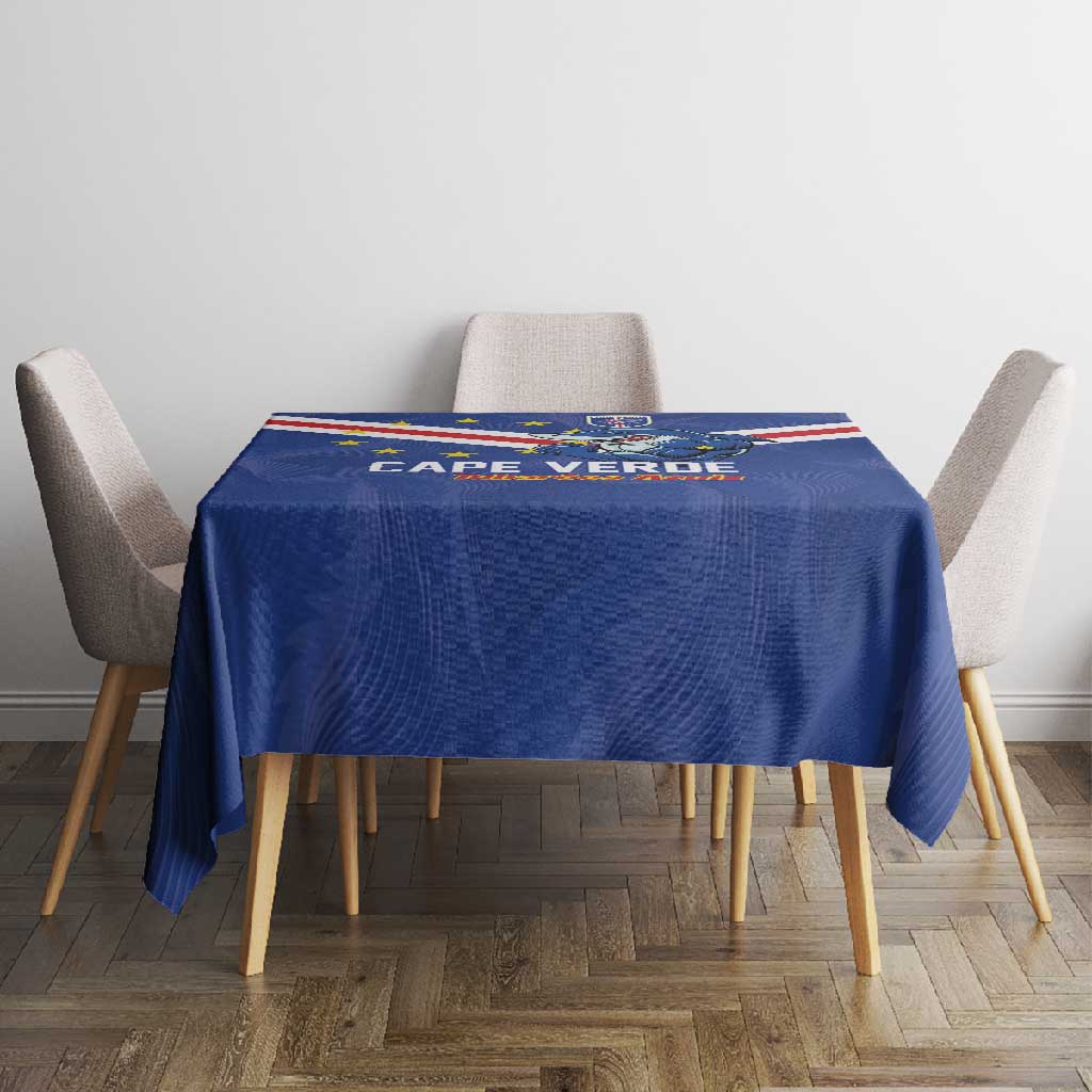 Cape Verde Football Tablecloth Tubaroes Azuis Make History - African Pride