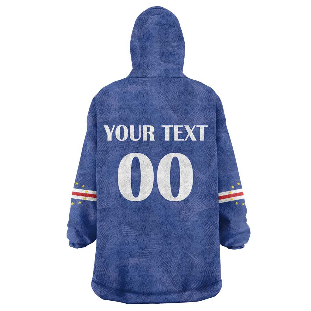 Custom Cape Verde Football Wearable Blanket Hoodie Tubaroes Azuis Make History - African Pride