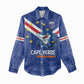 Custom Cape Verde Football Women Casual Shirt Tubaroes Azuis Make History - African Pride