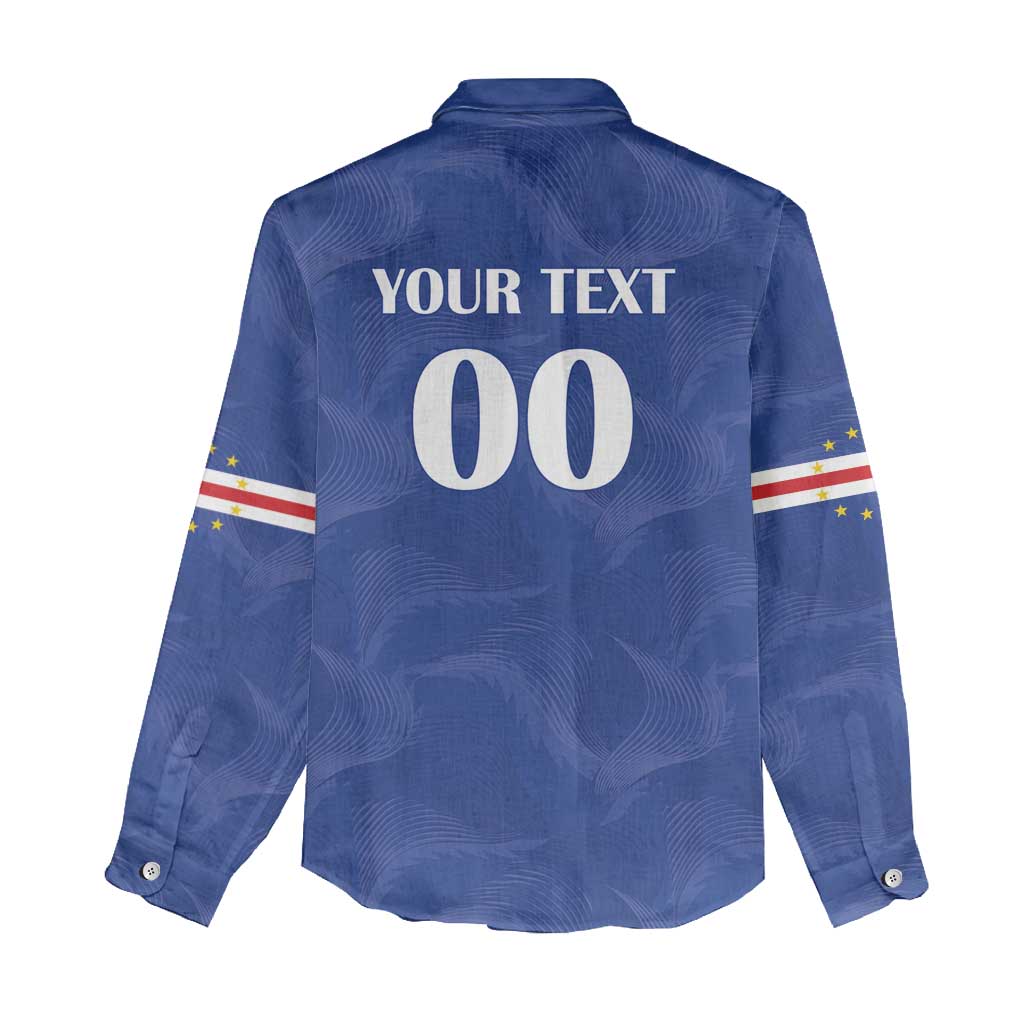 Custom Cape Verde Football Women Casual Shirt Tubaroes Azuis Make History - African Pride