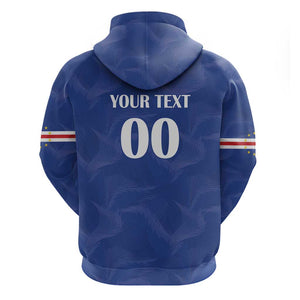 Custom Cape Verde Football Zip Hoodie Tubaroes Azuis Make History - African Pride