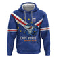 Custom Cape Verde Football Zip Hoodie Tubaroes Azuis Make History - African Pride
