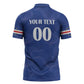 Custom Cape Verde Football Zipper Polo Shirt Tubaroes Azuis Make History