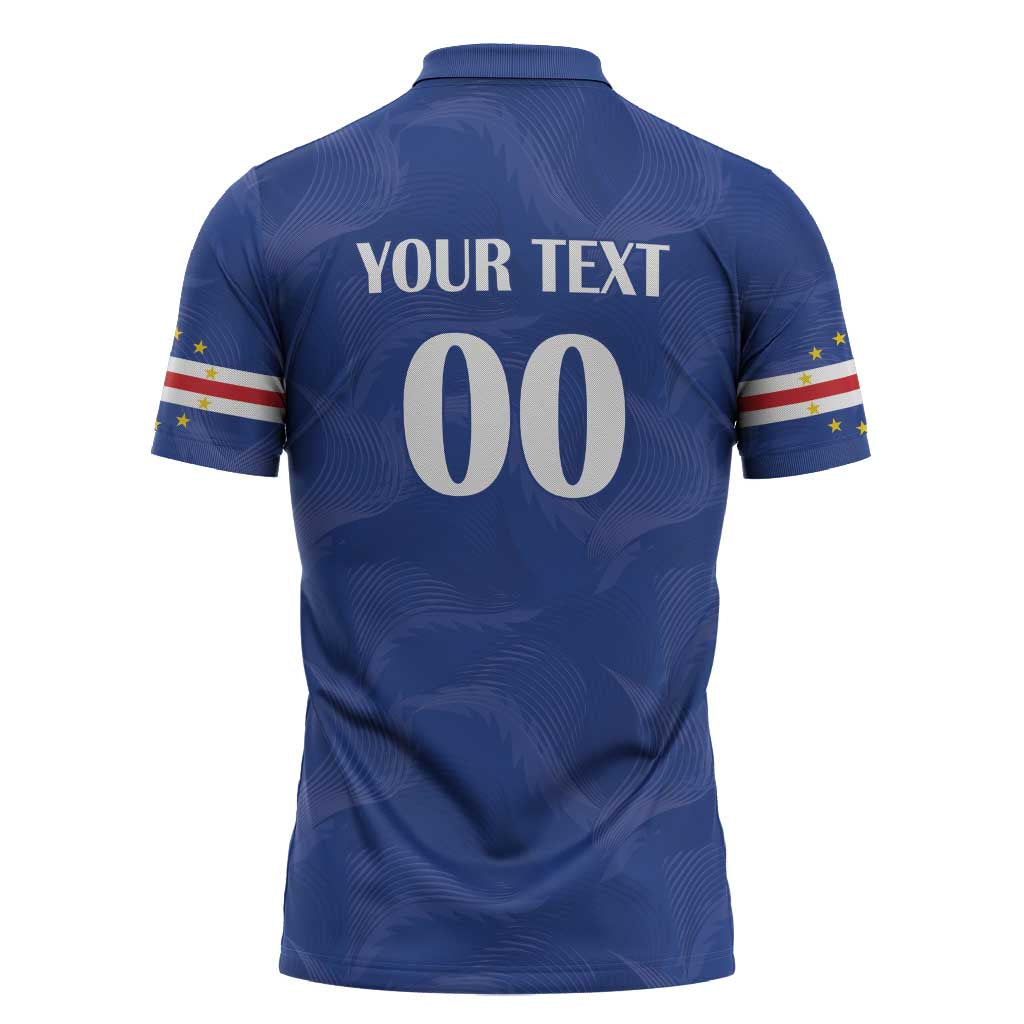 Custom Cape Verde Football Zipper Polo Shirt Tubaroes Azuis Make History
