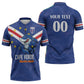 Custom Cape Verde Football Zipper Polo Shirt Tubaroes Azuis Make History