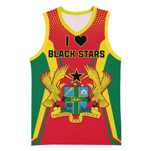 Support the Black Stars - Ghana Football Basketball Jersey - African Pride