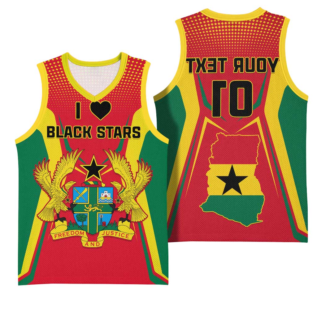 Support the Black Stars - Ghana Football Basketball Jersey - African Pride