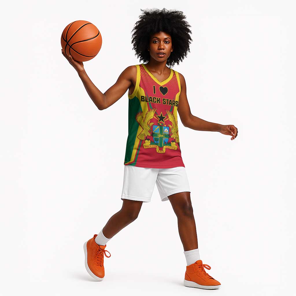 Support the Black Stars - Ghana Football Basketball Jersey - African Pride