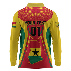 Support the Black Stars - Ghana Football Long Sleeve Polo Shirt