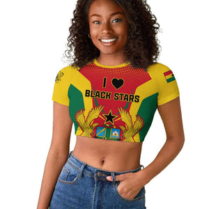 Support the Black Stars - Ghana Football Raglan Cropped T shirt