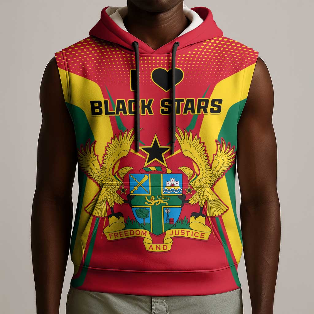 Support the Black Stars - Ghana Football Sleeveless Hoodie - African Pride